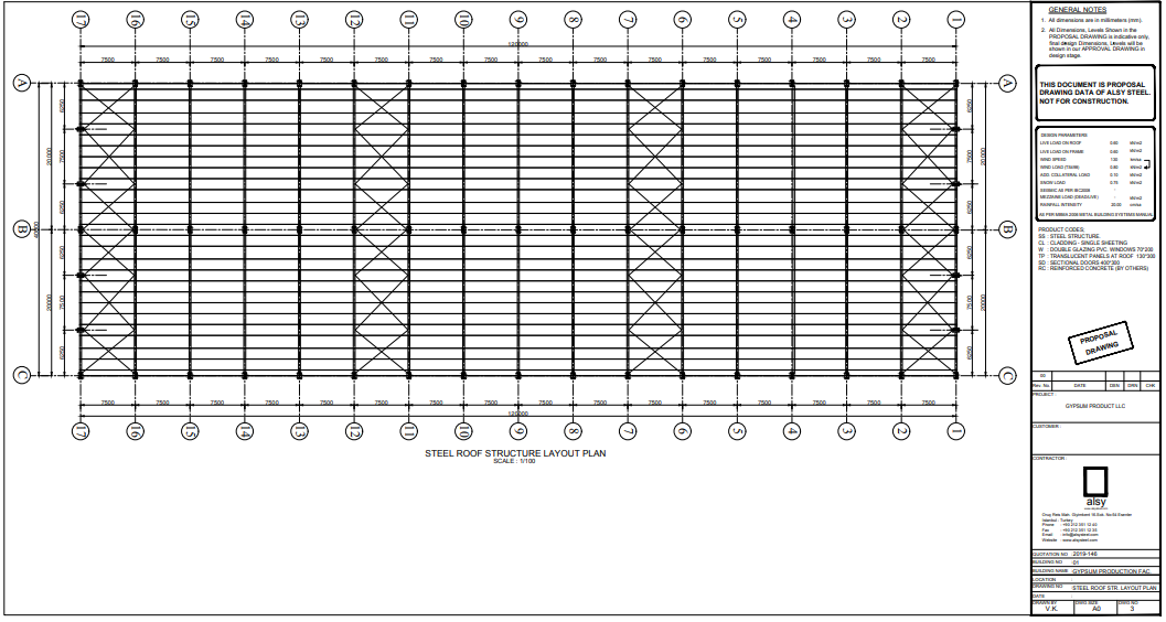 Steel Roof Layout Plan